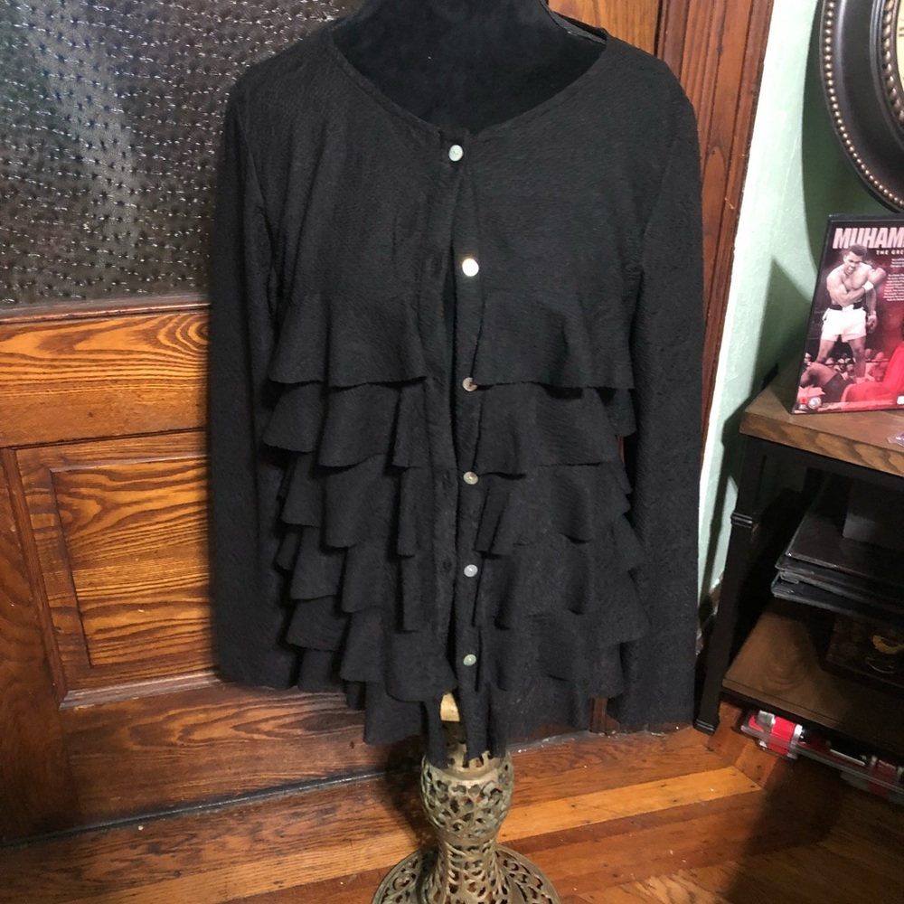 Black button up sweater